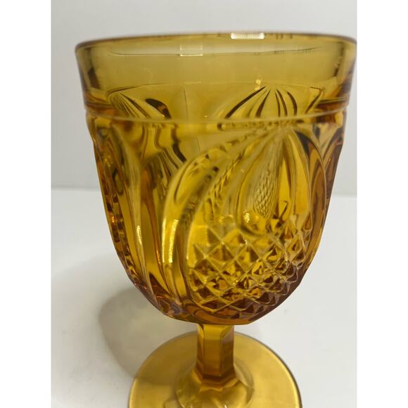 Vintage Fenton New England Colonial Pineapple Water Goblet 8 oz  No‎ chips - Picture 3 of 4